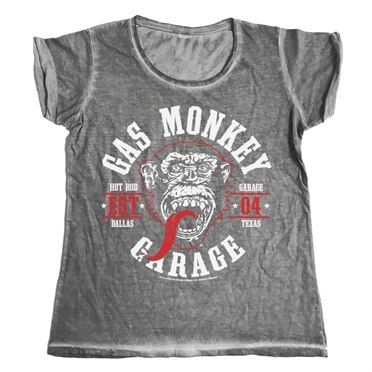 Gas Monkey Garage Round Seal Urban Girly Tee, Washed Urban Girly Tee