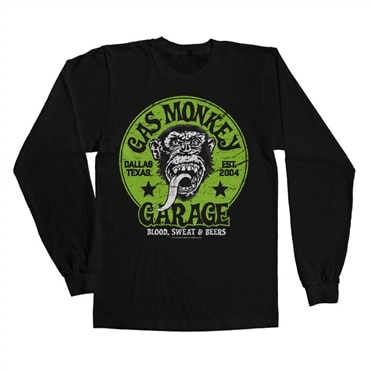 Gas Monkey Garage - Green Logo Long Sleeve Tee, Long Sleeve Tee