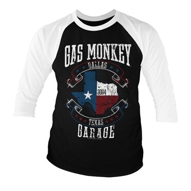 Gas Monkey Garage - Texas Flag Baseball 3/4 Sleeve Tee, Baseball 3/4 Sleeve Tee
