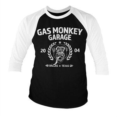 Gas Monkey Garage Emblem Baseball 3/4 Sleeve Tee, Baseball 3/4 Sleeve Tee