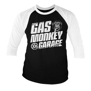 Gas Monkey Garage Tire Tracks Baseball 3/4 Sleeve Tee, Baseball 3/4 Sleeve Tee