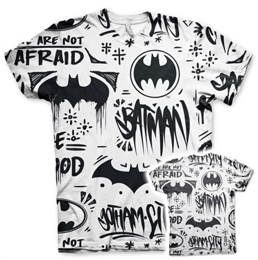 Batman Icons Allover T-Shirt, Modern Fit Polyester Tee
