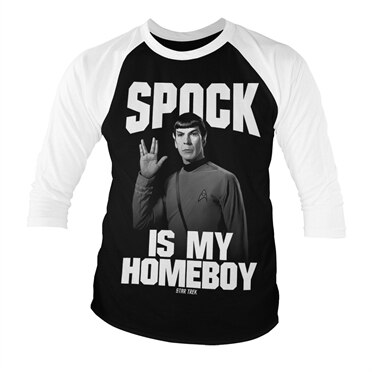 Spock Is My Homeboy Baseball 3/4 Sleeve Tee, Baseball 3/4 Sleeve Tee