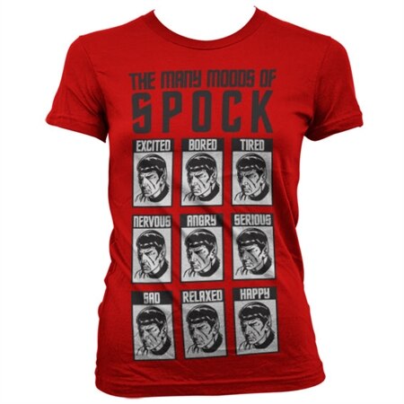 Läs mer om The Many Moods Of Spock Girly T-Shirt, T-Shirt