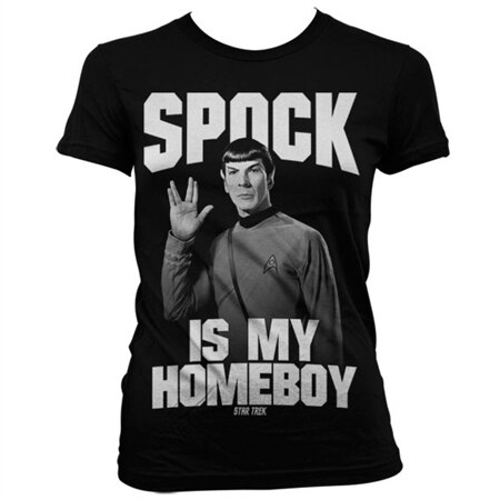 Spock Is My Homeboy Girly T-Shirt, Girly T-Shirt