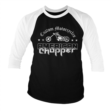 Läs mer om American Chopper Washed Logo Baseball 3/4 Sleeve Tee, Long Sleeve T-Shirt