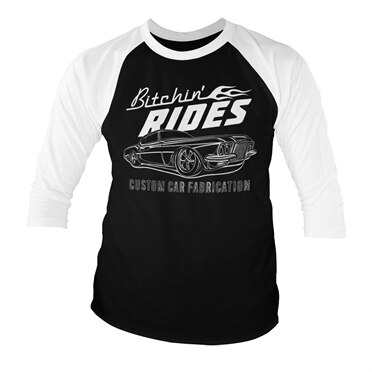 Läs mer om Bitchin Rides Custom Car Fabrication Baseball 3/4 Sleeve Tee, Long Sleeve T-Shirt