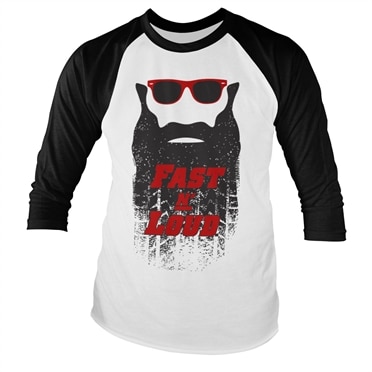 Läs mer om Fast N Loud Kaufman Beard Baseball Long Sleeve Tee, Long Sleeve T-Shirt
