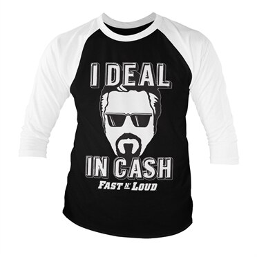 Läs mer om Fast N Loud - I Deal In Cash Baseball 3/4 Sleeve Tee, Long Sleeve T-Shirt