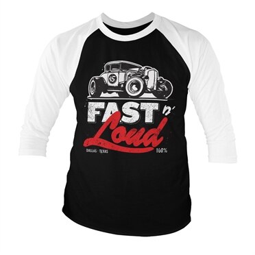Fast N Loud Hot Rod Baseball 3/4 Sleeve Tee, Long Sleeve T-Shirt