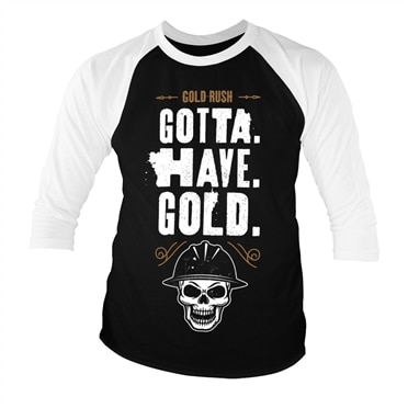 Läs mer om Gold Rush - Gotta Have Gold Baseball 3/4 Sleeve Tee, Long Sleeve T-Shirt