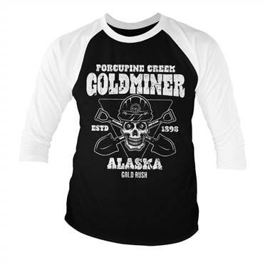 Läs mer om Gold Rush - Porcupine Creek Goldminer Baseball 3/4 Sleeve Tee, Long Sleeve T-Shirt