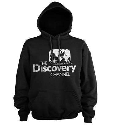 Discovery Channel Distressed Logo Hoodie, Hooded Pullover