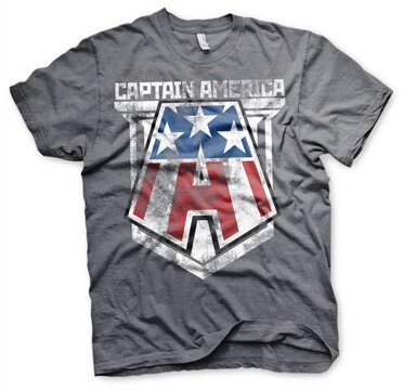 Captain America Distressed A T-Shirt, Basic Tee