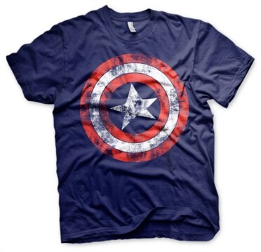 Captain America Distressed Shield T-Shirt, Basic Tee