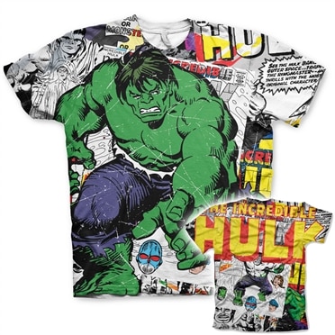 The Hulk Comic Allover T-Shirt, Modern Fit Polyester Tee