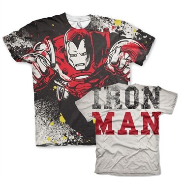 Iron Man Allover T-Shirt, Modern Fit Polyester Tee