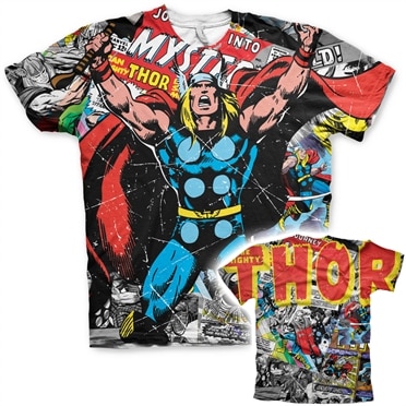 Thor Comics Allover T-Shirt, Modern Fit Polyester Tee