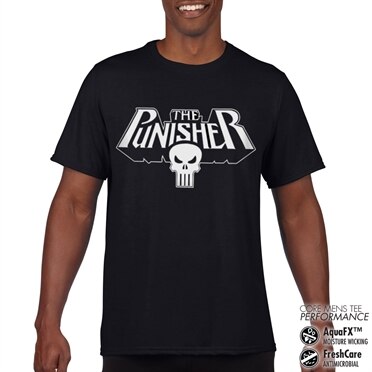 Marvels The Punisher Logo Performance Mens Tee, CORE PERFORMANCE MENS TEE