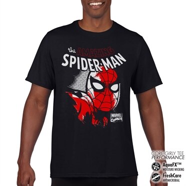 Spider-Man Close Up Performance Mens Tee, CORE PERFORMANCE MENS TEE