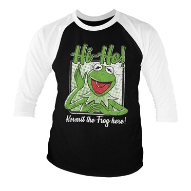 Hi-Ho - Kermit The Frog Here! Baseball 3/4 Sleeve Tee, Baseball 3/4 Sleeve Tee