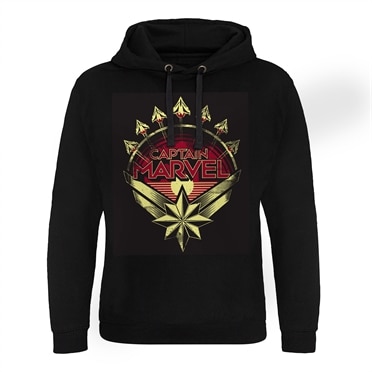 Captain Marvel Distressed Shield Epic Hoodie, Epic Hooded Pullover