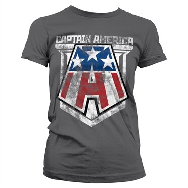 Captain America Distressed A Girly Tee, Girly Tee