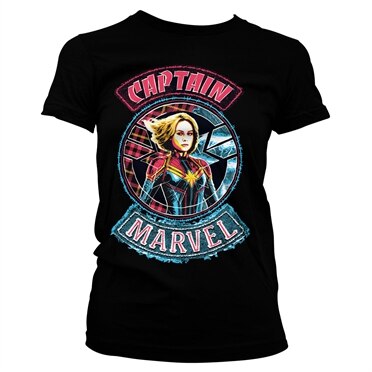 Captain Marvel Patch Girly Tee, Girly Tee
