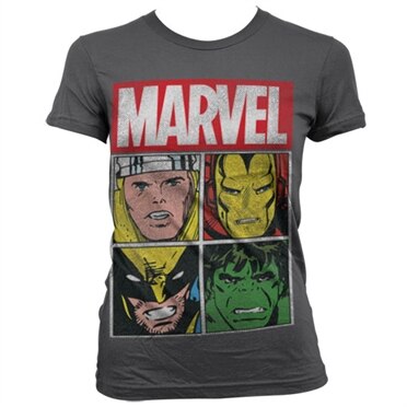 Marvel Distressed Characters Girly T-Shirt, Girly T-Shirt