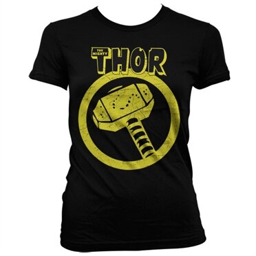Thor Distressed Hammer Girly T-Shirt, Girly T-Shirt