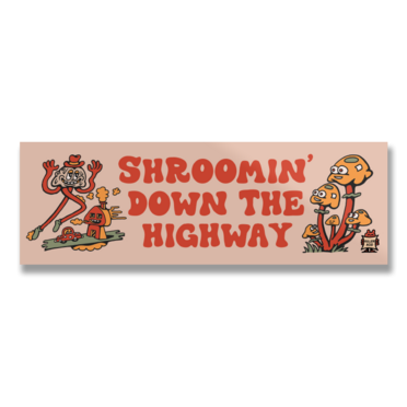 Läs mer om Shroomin Down The Highway Sticker, Accessories