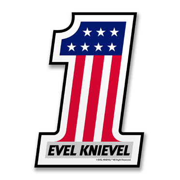 Läs mer om Evel Knievel No. 1 Sticker, Accessories