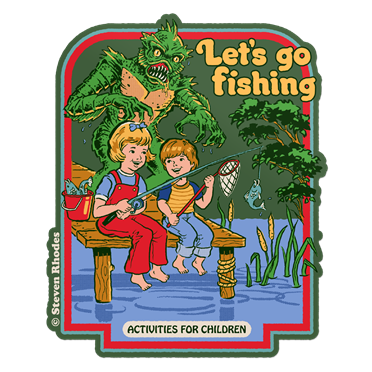 Läs mer om Steven Rhodes - Lets Go Fishing Sticker, Accessories