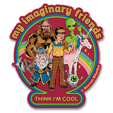 Läs mer om Stevene Rhodes - My Imaginary Friends Think Im Cool Sticker, Accessories
