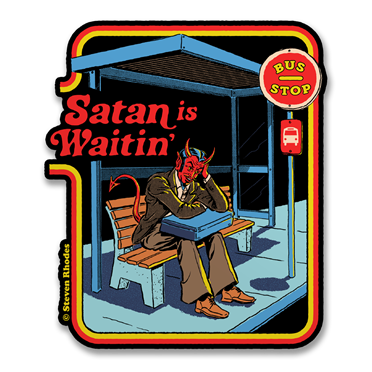 Läs mer om Steven Rhodes - Satan Is Waiting Sticker, Accessories