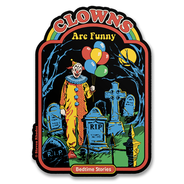 Läs mer om Steven Rhodes - Clown Are Funny Sticker, Accessories