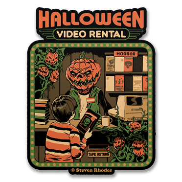 Läs mer om Steven Rhodes - Halloween Video Rental Sticker, Accessories