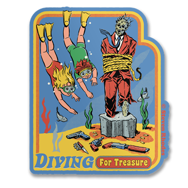 Läs mer om Steven Rhodes - Diving For Treasure Sticker, Accessories