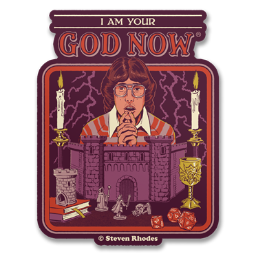 Läs mer om Steven Rhodes - Im Your God Now Sticker, Accessories