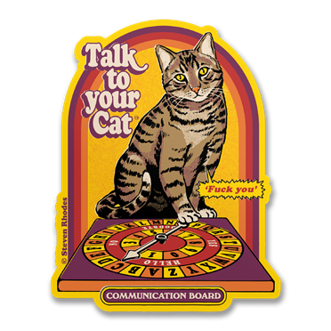 Läs mer om Steven Rhodes - Talk To Your Cat Sticker, Accessories
