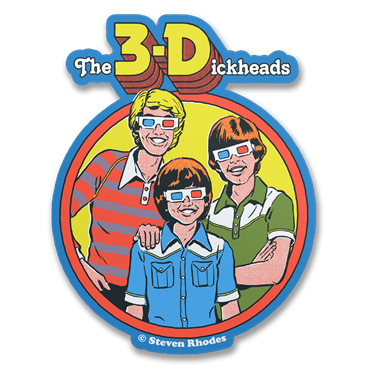 Läs mer om Steven Rhodes - The 3-Dickheads Sticker, Accessories