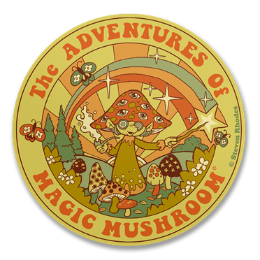 Läs mer om Steven Rhodes - The Adventures Of Magic Mushroom Sticker, Accessories