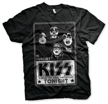 KISS In Concert Distressed Poster T-Shirt, Basic Tee