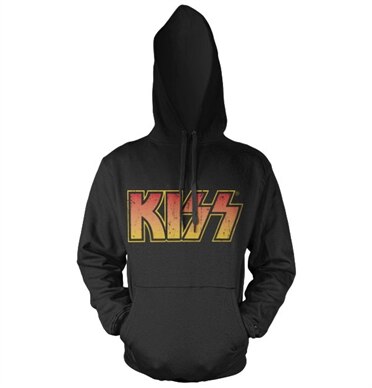 KISS Distressed Logotype Hooded Pullover, Hooded Pullover