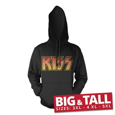 KISS Distressed Logotype Big & Tall Hoodie, Big & Tall Hooded Pullover