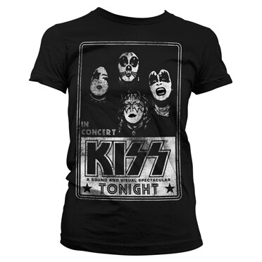 Läs mer om KISS In Concert Distressed Poster Girly Tee, T-Shirt
