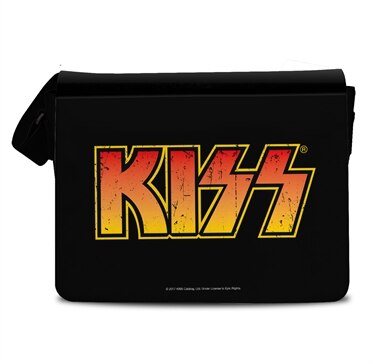 Kiss Distressed Logo Messenger Bag, Messenger Shoulder Bag