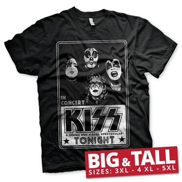 KISS In Concert Distressed Poster Big & Tall Tee, Big & Tall T-Shirt