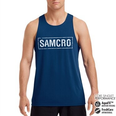 Sons Of Anarchy - SAMCRO Distressed Performance Singlet, CORE PERFORMANCE MENS SINGLET