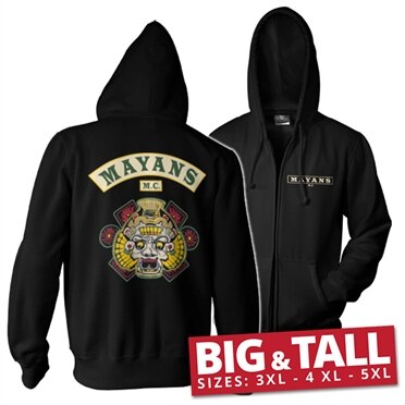 Mayans M.C. - Backpatch Big & Tall Zipped Hoodie, Big & Tall Zipped Hoodie